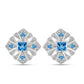 Cercei din Argint 925 ( 5.26 grame ) cu Topaz Swiss Blue și Topaz Alb 1.51 Carate
