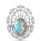 Inel din Argint 925 ( 5.78 grame ) cu Gullgruvene Labradorit și Topaz Alb 5.29 Carate
