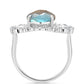 Inel din Argint 925 ( 5.78 grame ) cu Gullgruvene Labradorit și Topaz Alb 5.29 Carate