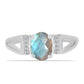 Inel din Argint 925 ( 3.18 grame ) cu Gullgruvene Labradorit și Topaz Alb 1.39 Carate