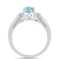 Inel din Argint 925 ( 3.18 grame ) cu Gullgruvene Labradorit și Topaz Alb 1.39 Carate