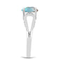 Inel din Argint 925 ( 3.18 grame ) cu Gullgruvene Labradorit și Topaz Alb 1.39 Carate