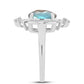 Inel din Argint 925 ( 3.42 grame ) cu Gullgruvene Labradorit și Topaz Alb 2.6 Carate