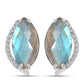 Cercei din Argint 925 ( 4.97 grame ) cu Gullgruvene Labradorit și Topaz Alb 6.97 Carate