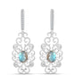 Cercei din Argint 925 ( 6 grame ) cu Gullgruvene Labradorit și Topaz Alb 2.52 Carate