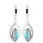 Cercei din Argint 925 ( 3.98 grame ) cu Gullgruvene Labradorit și Topaz Alb 3.27 Carate