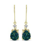 Cercei din Argint 925 Placat cu Aur ( 2.2 grame ) cu Drusy Verde și Topaz Alb 3.94 Carate