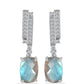 Cercei din Argint 925 ( 4.45 grame ) cu Gullgruvene Labradorit și Topaz Alb 6.63 Carate