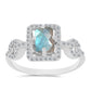 Inel din Argint 925 ( 2.78 grame ) cu Gullgruvene Labradorit și Topaz Alb 1.39 Carate