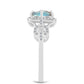 Inel din Argint 925 ( 2.78 grame ) cu Gullgruvene Labradorit și Topaz Alb 1.39 Carate
