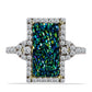 Inel din Argint 925 Placat cu Aur ( 3.69 grame ) cu Drusy Verde și Topaz Alb 4.88 Carate