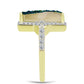 Inel din Argint 925 Placat cu Aur ( 3.69 grame ) cu Drusy Verde și Topaz Alb 4.88 Carate