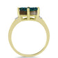 Inel din Argint 925 Placat cu Aur ( 2.09 grame ) cu Drusy Verde și Topaz Alb 3.47 Carate