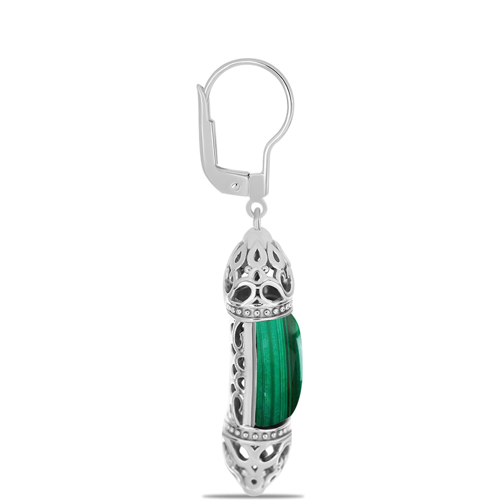 Cercei din Argint 925 ( 7.36 grame ) cu Malachit 13.99 Carate 2 