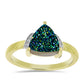 Inel din Argint 925 Placat cu Aur ( 2.89 grame ) cu Drusy Verde și Topaz Alb 2.84 Carate