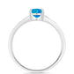 Inel din Argint 925 ( 1.93 grame ) cu Opal Albastru Etiopian Paraiba 0.47 Carate