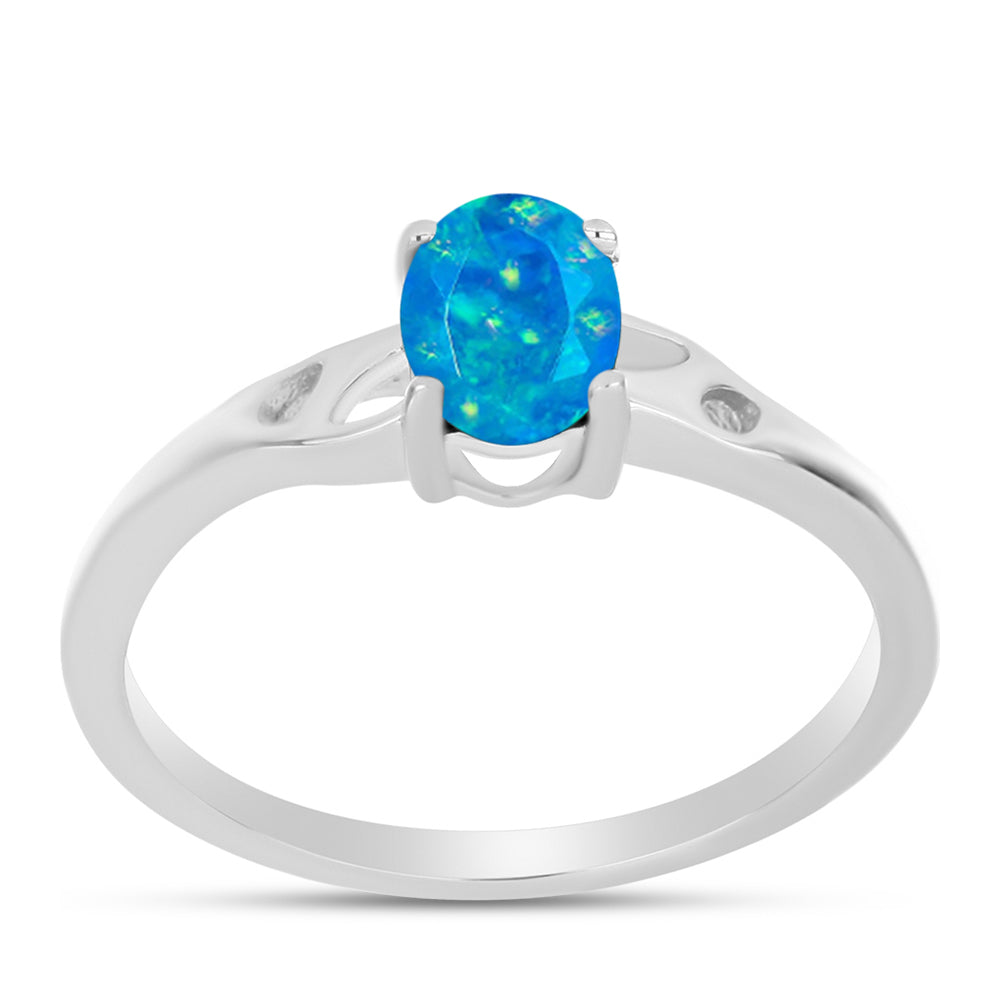 Inel din Argint 925 ( 1.93 grame ) cu Opal Albastru Etiopian Paraiba 0.47 Carate 3 