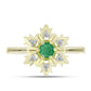 Inel din Argint 925 Placat cu Aur ( 3.02 grame ) cu Smarald Brazilian și Topaz Alb 0.36 Carate