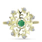 Inel din Argint 925 Placat cu Aur ( 3.36 grame ) cu Smarald Brazilian și Topaz Alb 0.38 Carate