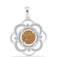Pandantiv din Argint 925 ( 3.26 grame ) cu Drusy Auriu și Topaz Alb 3.26 Carate