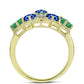 Inel din Argint 925 Placat cu Aur ( 4.02 grame ) cu Smarald Brazilian și Safir Albastru Australian 2.69 Carate