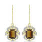Cercei din Argint 925 Placat cu Aur ( 3.37 grame ) cu Cuarț Coniac și Topaz Alb 3.23 Carate