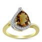 Inel din Argint 925 Placat cu Aur ( 2.9 grame ) cu Cuarț Coniac și Topaz Alb 2.37 Carate