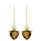 Cercei din Argint 925 Placat cu Aur ( 2.56 grame ) cu Cuarț Coniac și Topaz Alb 6.06 Carate