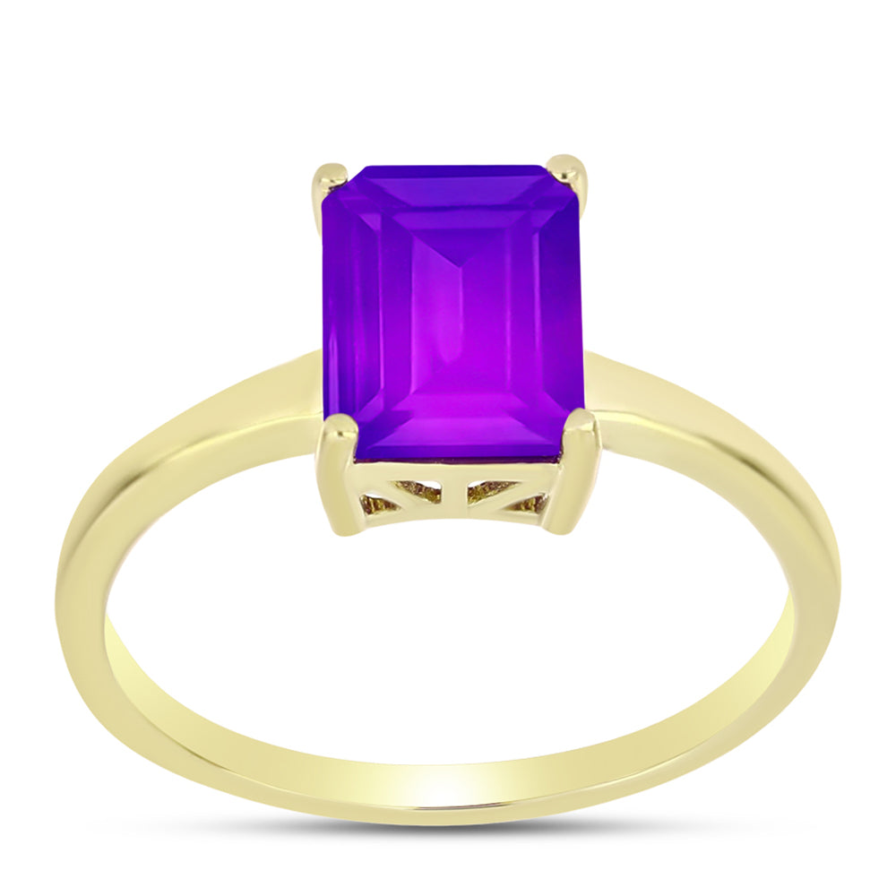 Inel din Argint 925 Placat cu Aur ( 1.75 grame ) cu Agat Violet 2.18 Carate 3 