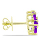 Cercei din Argint 925 Placat cu Aur ( 2.25 grame ) cu Agat Violet 1.51 Carate