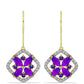 Cercei din Argint 925 Placat cu Aur ( 3.44 grame ) cu Agat Violet și Ametist Marocan 2.42 Carate