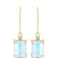 Cercei din Argint 925 Placat cu Aur ( 2.46 grame ) cu Piatra Lunii Curcubeu și Topaz Alb 4.56 Carate