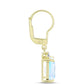 Cercei din Argint 925 Placat cu Aur ( 2.46 grame ) cu Piatra Lunii Curcubeu și Topaz Alb 4.56 Carate