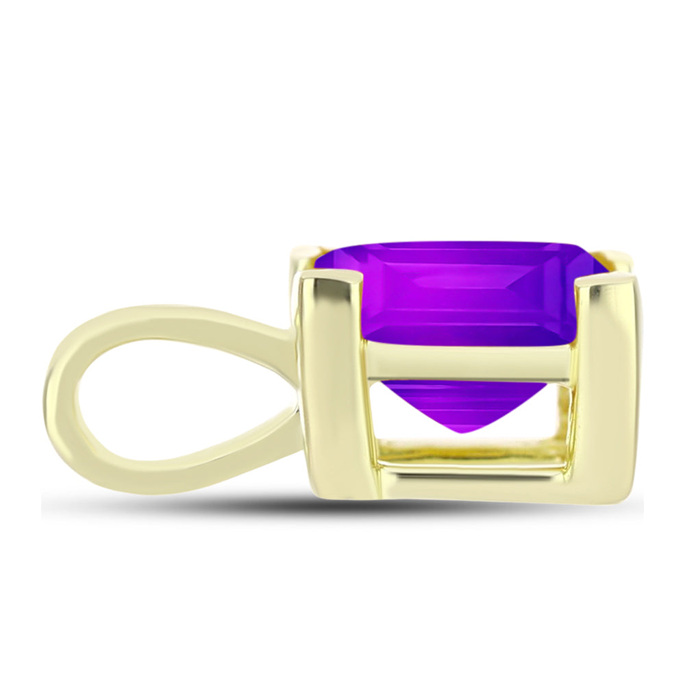 Pandantiv din Argint 925 Placat cu Aur ( 0.99 grame ) cu Agat Violet 1.63 Carate 2 