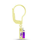 Cercei din Argint 925 Placat cu Aur ( 1.77 grame ) cu Agat Violet și Topaz Alb 1.4 Carate