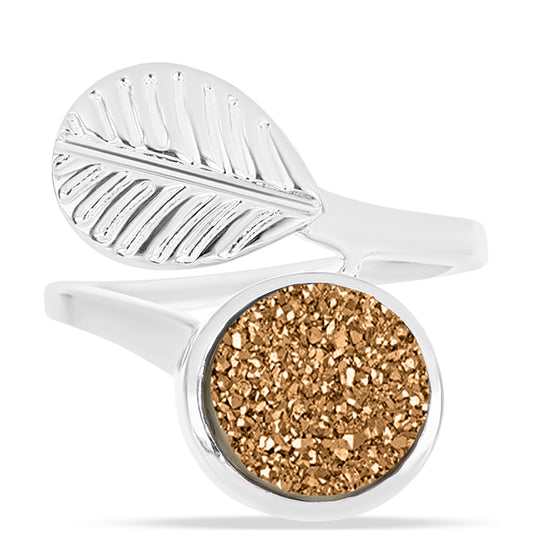 Inel din Argint 925 ( 4.5 grame ) cu Drusy Auriu 3.68 Carate