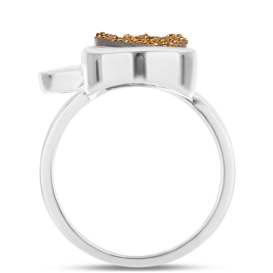 Inel din Argint 925 ( 4.5 grame ) cu Drusy Auriu 3.68 Carate