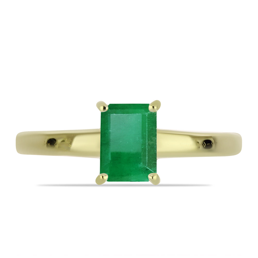 Inel din Argint 925 Placat cu Aur ( 1.54 grame ) cu Smarald Brazilian 1.07 Carate