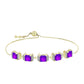 Brățară din Argint 925 Placat cu Aur ( 6.43 grame ) cu Agat Violet și Topaz Alb 3.03 Carate
