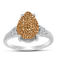 Inel din Argint 925 ( 2.83 grame ) cu Drusy Auriu și Topaz Alb 5.75 Carate