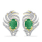 Cercei din Argint 925 Placat cu Aur ( 5.93 grame ) cu Smarald Brazilian și Topaz Alb 3.27 Carate