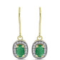 Cercei din Argint 925 Placat cu Aur ( 2.13 grame ) cu Smarald Brazilian și Topaz Alb 1.14 Carate