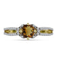Inel din Argint 925 Placat cu Aur ( 2.19 grame ) cu Cuarț Coniac și Topaz Alb 1.03 Carate
