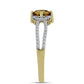 Inel din Argint 925 Placat cu Aur ( 2.19 grame ) cu Cuarț Coniac și Topaz Alb 1.03 Carate