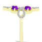 Inel din Argint 925 Placat cu Aur ( 4.36 grame ) cu Agat Violet și Topaz Alb 1.59 Carate