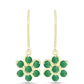 Cercei din Argint 925 Placat cu Aur ( 2.52 grame ) cu Smarald Brazilian 0.96 Carate