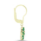 Cercei din Argint 925 Placat cu Aur ( 2.52 grame ) cu Smarald Brazilian 0.96 Carate
