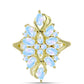 Inel din Argint 925 Placat cu Aur ( 4.52 grame ) cu Piatra Lunii Curcubeu 2.31 Carate