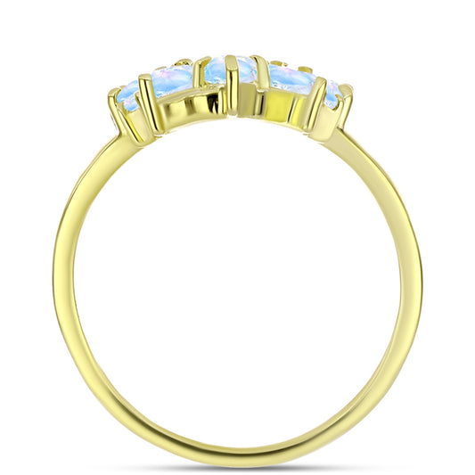 Inel din Argint 925 Placat cu Aur ( 4.52 grame ) cu Piatra Lunii Curcubeu 2.31 Carate