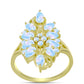 Inel din Argint 925 Placat cu Aur ( 4.52 grame ) cu Piatra Lunii Curcubeu 2.31 Carate
